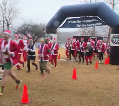 More than 300 people dressed at Santa raced in the 3rd annual Jingle Bell Jog